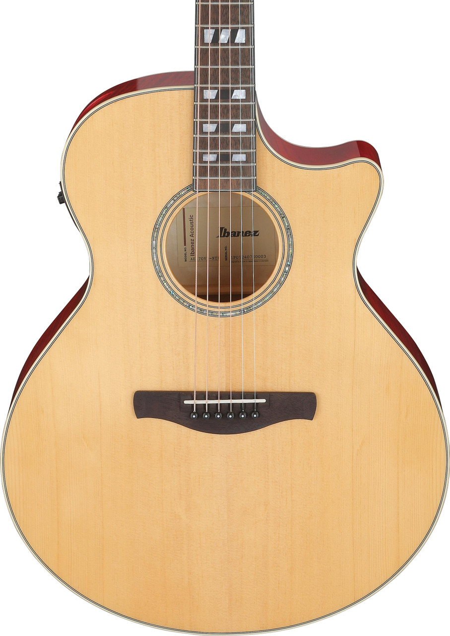 Ibanez AE170-NTR AE Series Electro Acoustic Guitar in Natural with Transparent Red Back & Sides Ibanez AE170-NTR AE Series Electro Acoustic Guitar in Natural with Transparent Red Back & Sides
