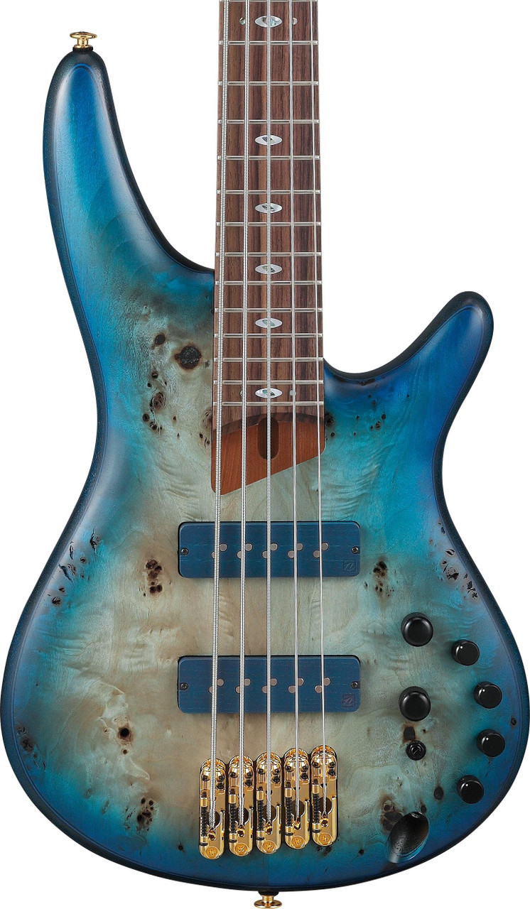 Ibanez SR6605-GFB SR Prestige Series 5-String Bass Guitar in Ghost Fleet Blue Burst Ibanez SR6605-GFB SR Prestige Series 5-String Bass Guitar in Ghost Fleet Blue Burst