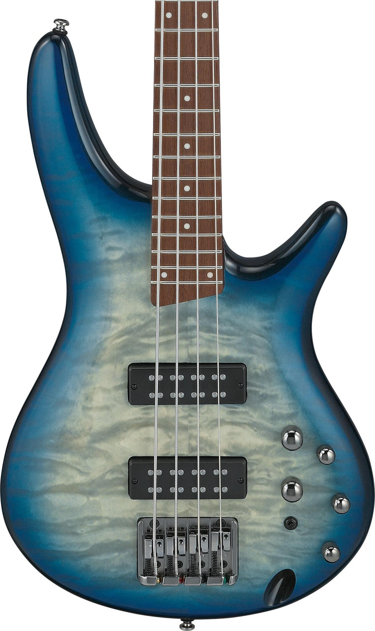 Ibanez SR400EQM-SCB SR Series 4-String Bass Guitar Quilted Maple in Stained Cosmic Blue Starburst Ibanez SR400EQM-SCB SR Series 4-String Bass Guitar Quilted Maple in Stained Cosmic Blue Starburst