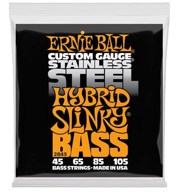 Ernie Ball Hybrid Slinky Stainless Steel 45-105 Bass Guitar Strings Ernie Ball Hybrid Slinky Stainless Steel 45-105 Bass Guitar Strings
