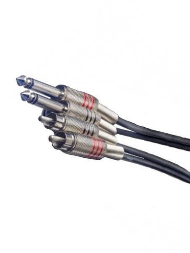 Câble Double Interconnexion Roland Black Series - Jack 1/4" Vers RCA 3m - RCC-10-2R28 - Qualité Pro