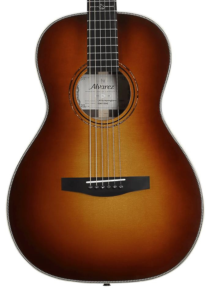 Alvarez Laureate LP70E Parlour Electro Acoustic in Herringbone Sunset Alvarez Laureate LP70E Parlour Electro Acoustic in Herringbone Sunset