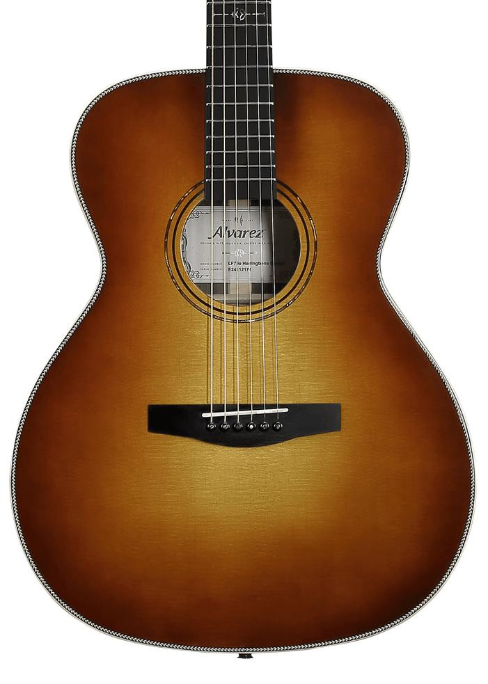 Alvarez Laureate LF70E Folk OM Electro Acoustic in Herringbone Sunset Alvarez Laureate LF70E Folk OM Electro Acoustic in Herringbone Sunset