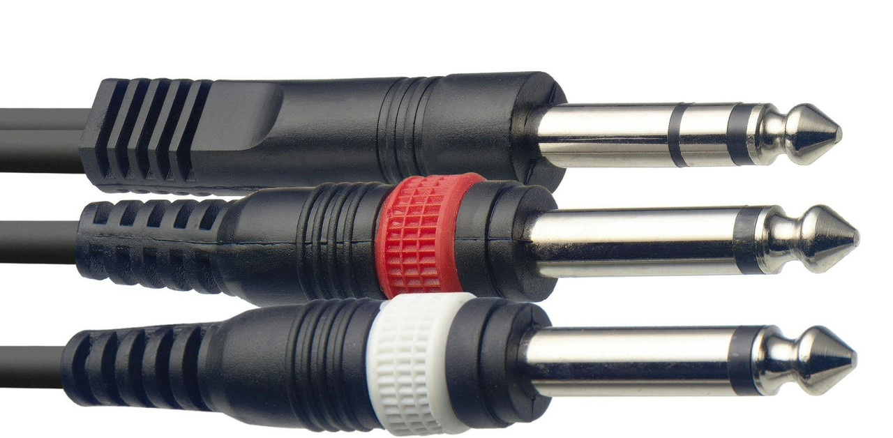 Andertons Pro Sound Insert Lead, 1/4" Stereo Jack to 2 x 1/4" Mono Jacks - 1m Andertons Pro Sound Insert Lead, 1/4" Stereo Jack to 2 x 1/4" Mono Jacks - 1m