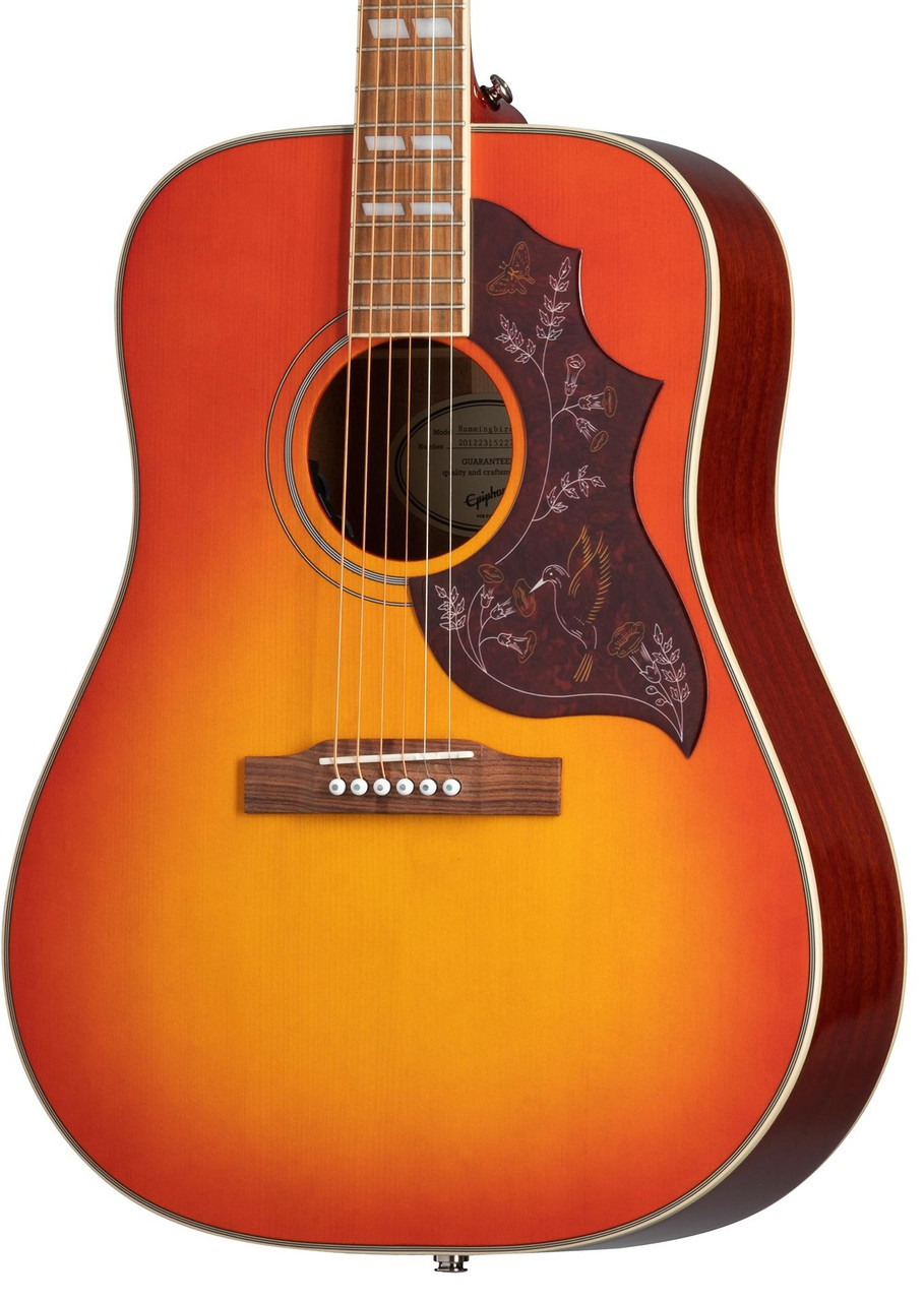 Epiphone Studio Hummingbird Solid Top With Fishman Sonitone Pickup In Faded Cherry Epiphone Studio Hummingbird Solid Top With Fishman Sonitone Pickup In Faded Cherry