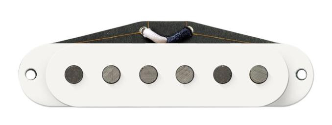 Bare Knuckle 6 String Rabea Massaad Triptych Single-Coil Strat Set in Parchment with RWRP Middle, Zinc Baseplate