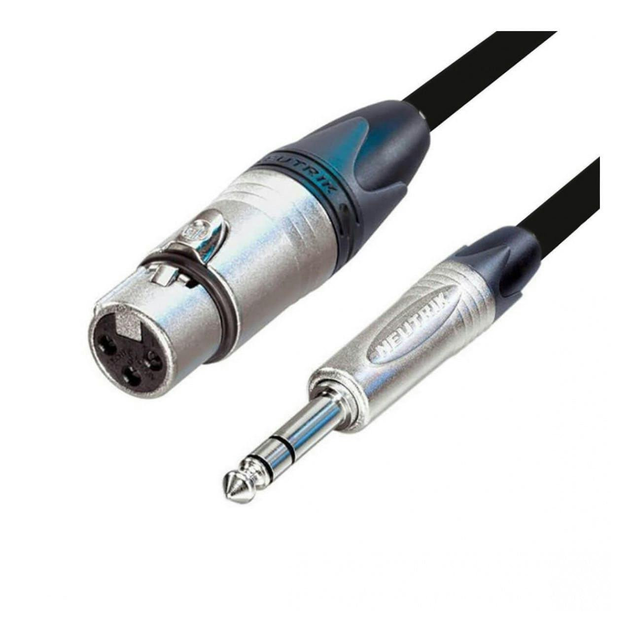 Custom Lynx Balanced Neutrik Jack to Female Neutrik XLR Cable, 6M, Black Custom Lynx Balanced Neutrik Jack to Female Neutrik XLR Cable, 6M, Black