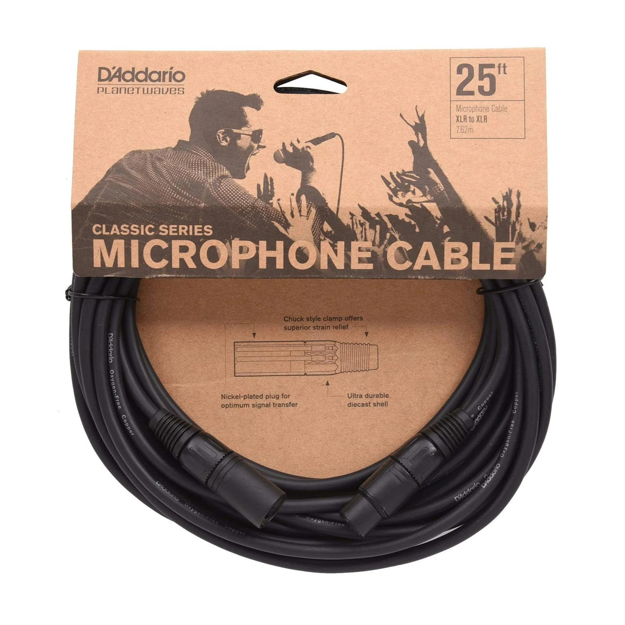 D'Addario Classic 25' XLR - XLR Microphone Lead
