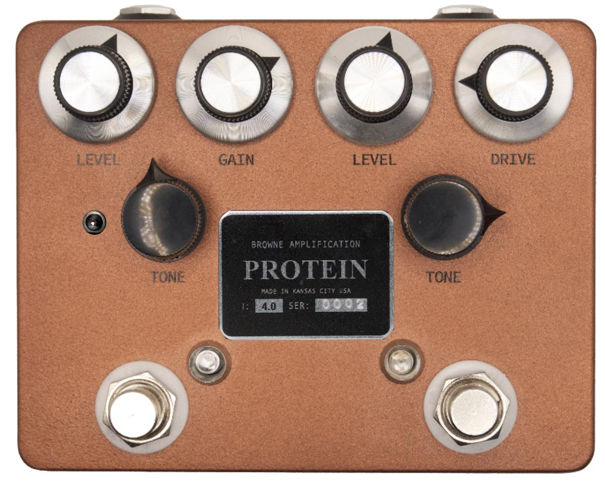 Browne Amplification The Protein V4 Dual Overdrive Pedal in Copper Browne Amplification The Protein V4 Dual Overdrive Pedal in Copper