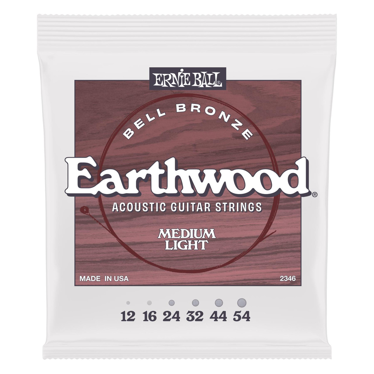 Ernie Ball Earthwood Bell Bronze Acoustic Guitar Strings Medium Light 12-54
