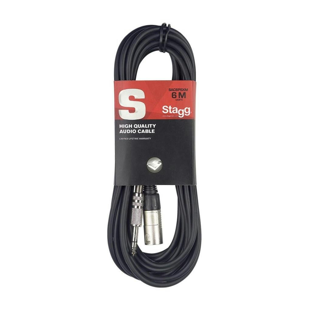 Stagg 6.3mm Stereo Jack to Male XLR - 6m Stagg 6.3mm Stereo Jack to Male XLR - 6m
