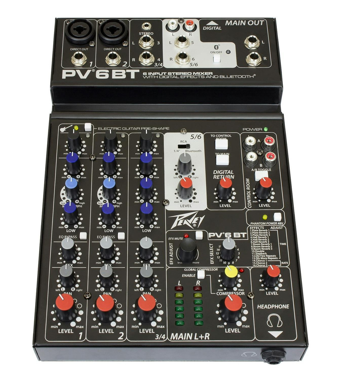 Peavey PV6BT Mixer with Bluetooth Peavey PV6BT Mixer with Bluetooth