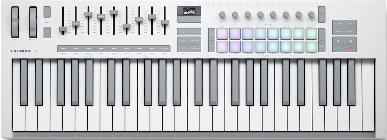 Novation Launchkey 49 MK4 MIDI Keyboard & Controller in White Novation Launchkey 49 MK4 MIDI Keyboard & Controller in White
