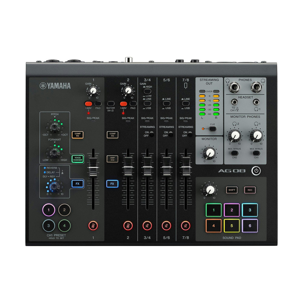 Yamaha AG08 8-Channel Mixer in Black