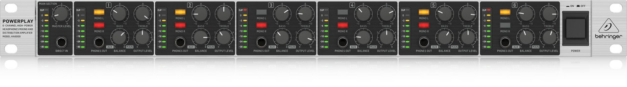 Behringer HA6000 6-Channel Headphones Mixing and Distribution Amplifier