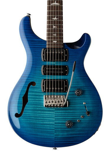PRS SE Custom 24 Semi-Hollow Piezo Electric Guitar in Lake Blue