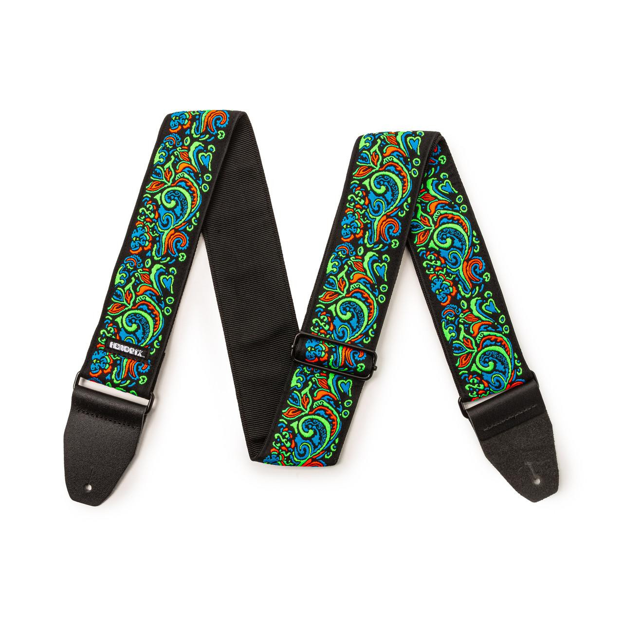 Jim Dunlop Jimi Hendrix Blacklight Love Drops Blue Guitar Strap