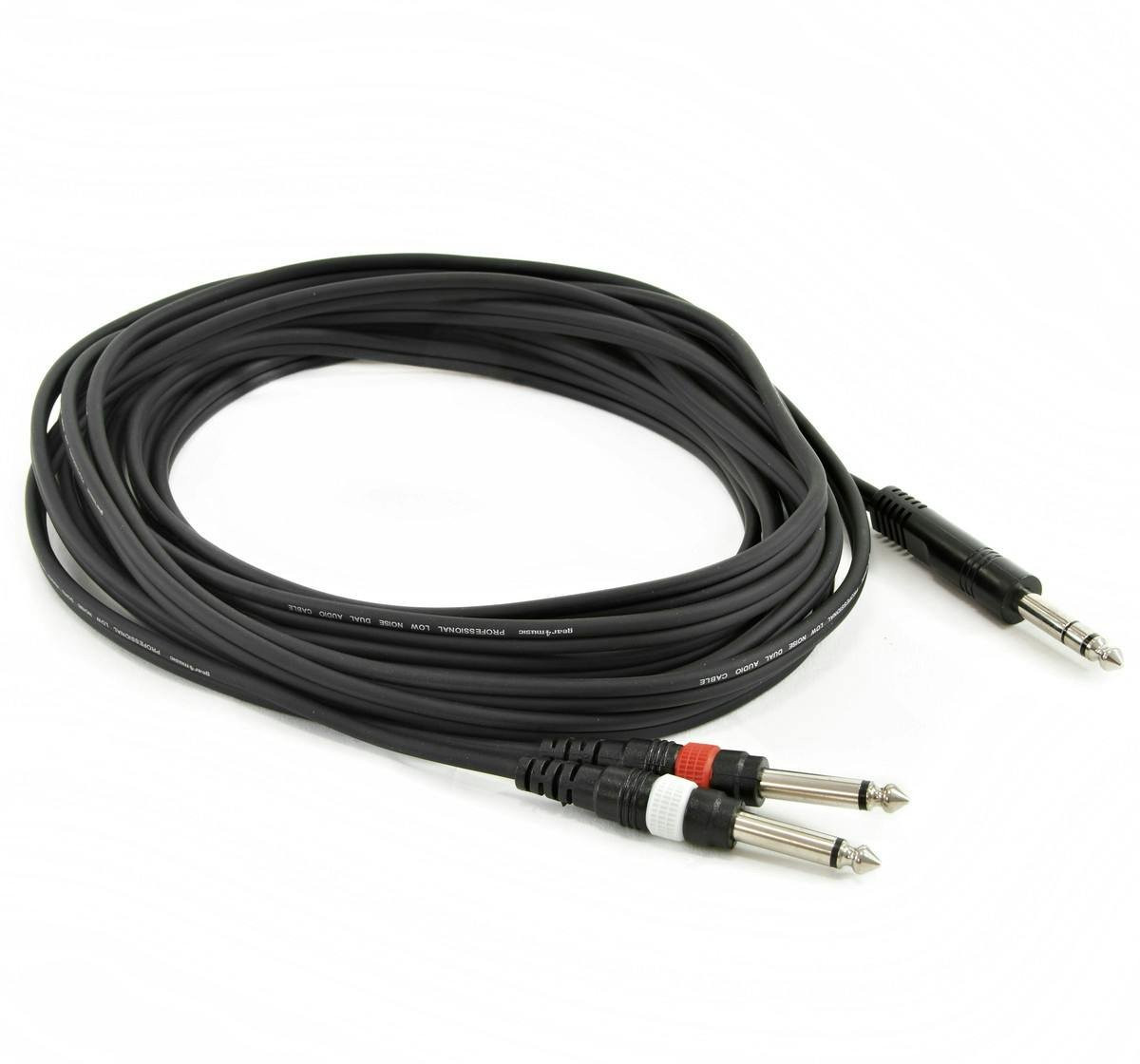 Stagg 6M Insert Lead - Stereo 1/4" Jack to 2 x Mono 1/4" Jack Stagg 6M Insert Lead - Stereo 1/4" Jack to 2 x Mono 1/4" Jack