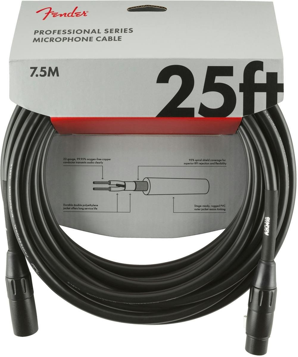 Fender Professional Series Microphone Cable 25' in Black Fender Professional Series Microphone Cable 25' in Black