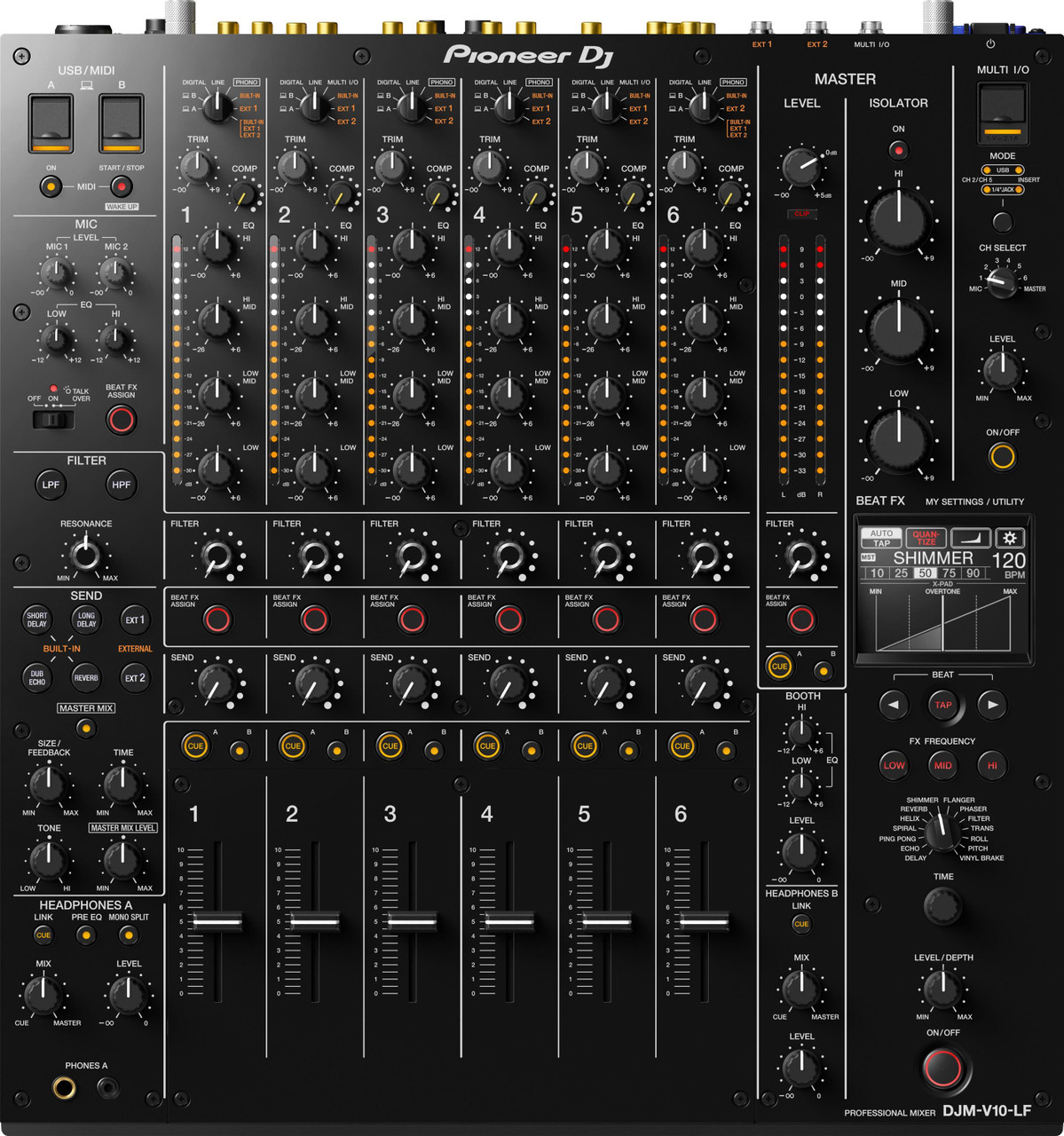 Pioneer DJM-V10-LF 6Ch Pro DJ Mixer Long Faders and Optimised Curves Pioneer DJM-V10-LF 6Ch Pro DJ Mixer Long Faders and Optimised Curves