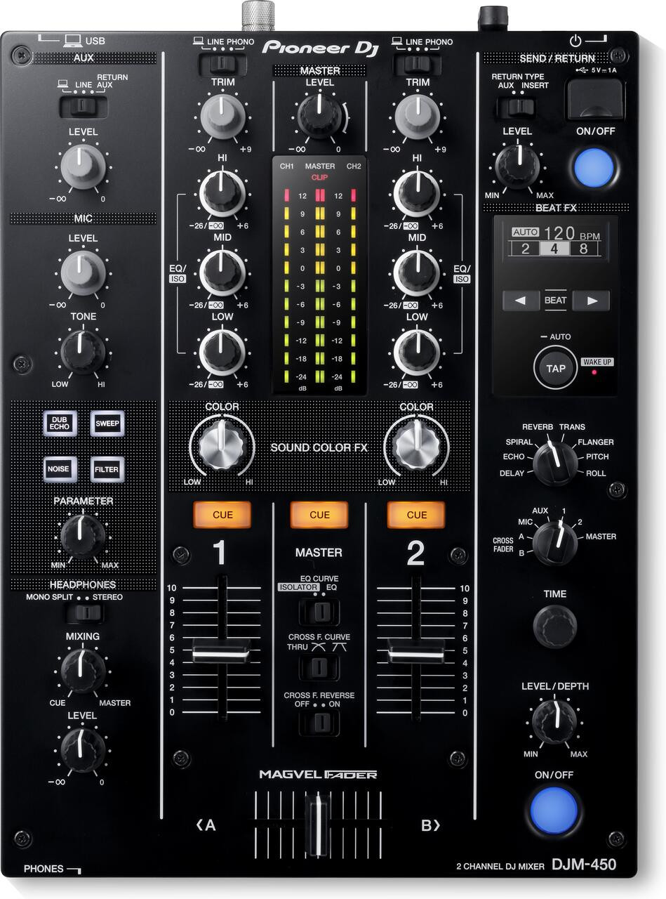 Pioneer DJM-450K 2Ch DJ Mixer with USB and On-Board Effects BLACK Pioneer DJM-450K 2Ch DJ Mixer with USB and On-Board Effects BLACK