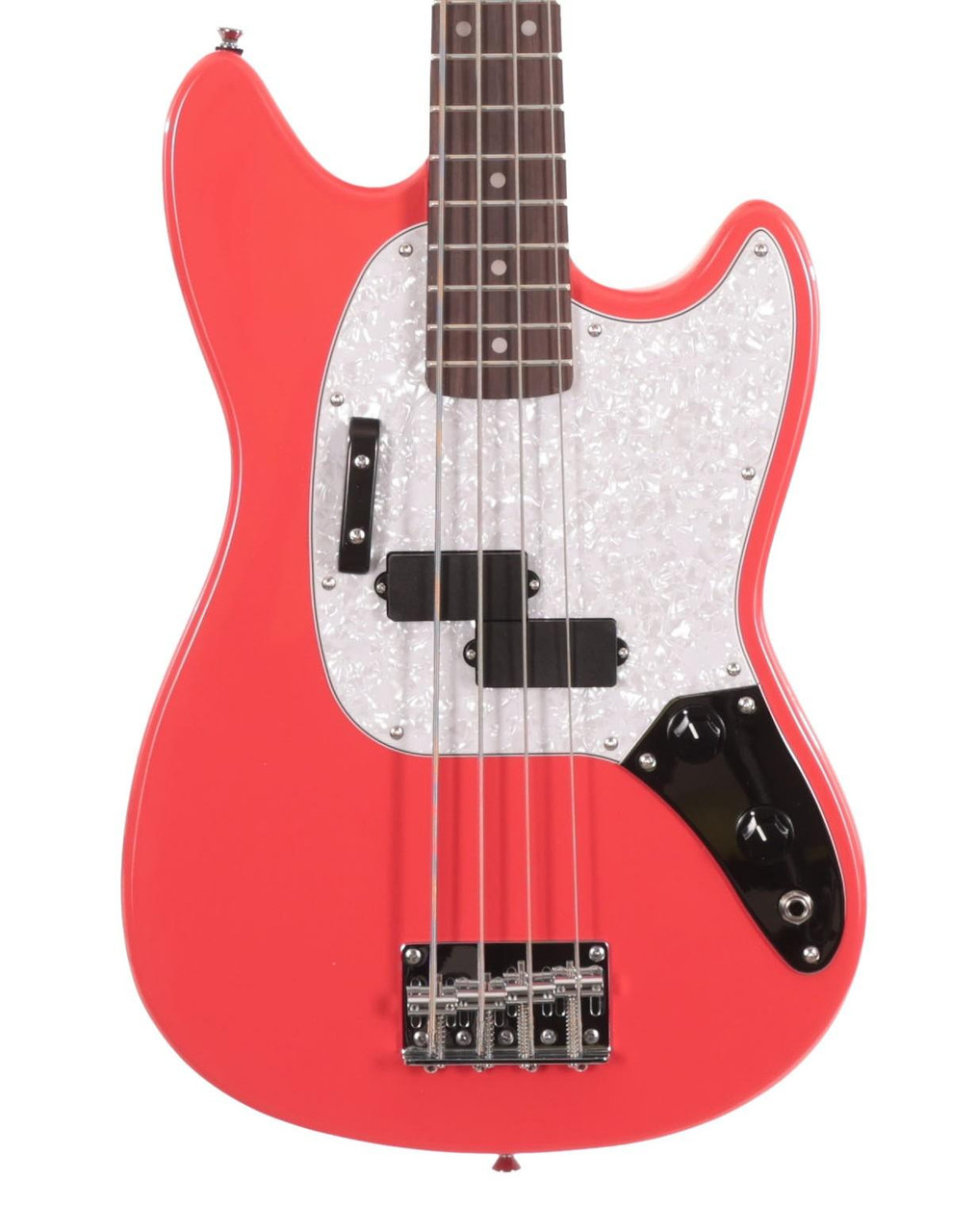 Eastcoast MSB Short Scale Bass Guitar In Fiesta Red With Rosewood Fretboard