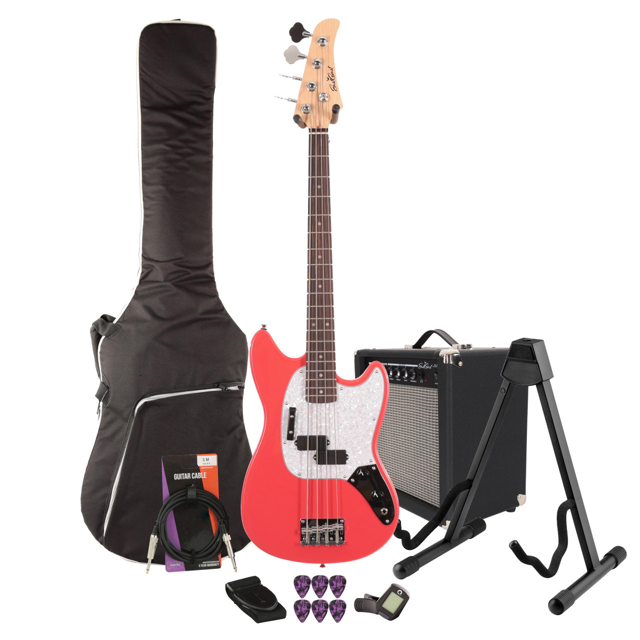 EastCoast MSB Bass Guitar Starter Pack in Fiesta Red with 25W Amp & Accessories EastCoast MSB Bass Guitar Starter Pack in Fiesta Red with 25W Amp & Accessories
