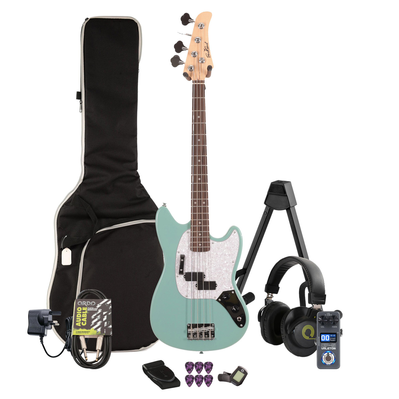 EastCoast MSB Bass Guitar in Daphne Blue Multi-FX & Modelling Bundle with Accessories EastCoast MSB Bass Guitar in Daphne Blue Multi-FX & Modelling Bundle with Accessories