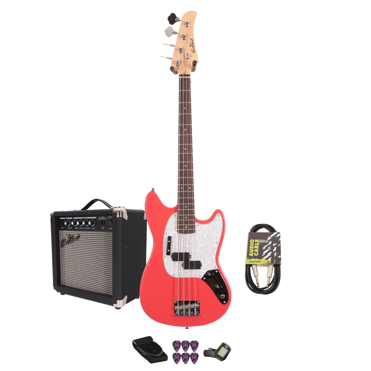 EastCoast MSB Bass Guitar Starter Pack in Fiesta Red with 15W Amp & Accessories EastCoast MSB Bass Guitar Starter Pack in Fiesta Red with 15W Amp & Accessories