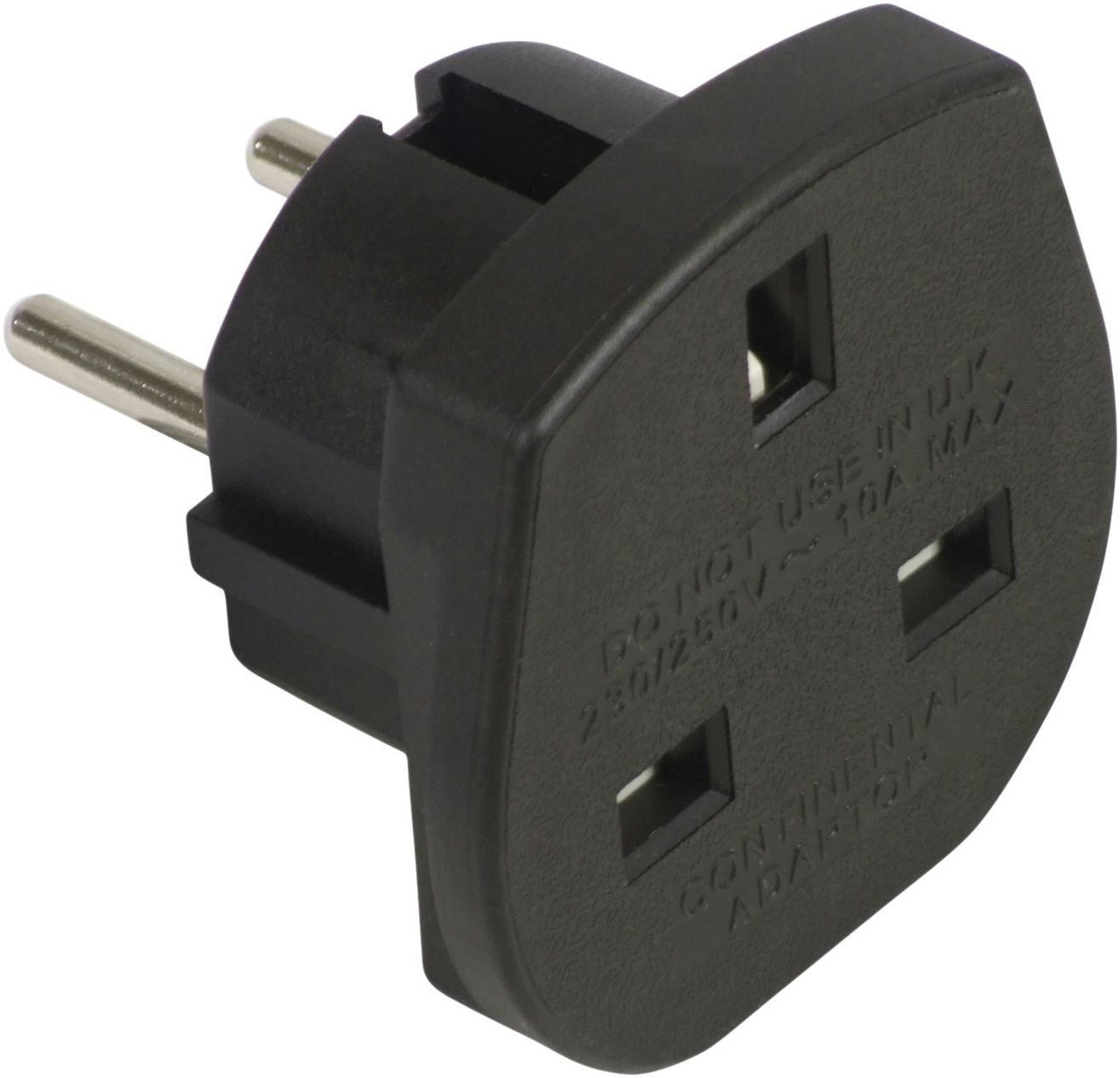 Mains Travel Adaptor - UK to EU - 10A Mains Travel Adaptor - UK to EU - 10A