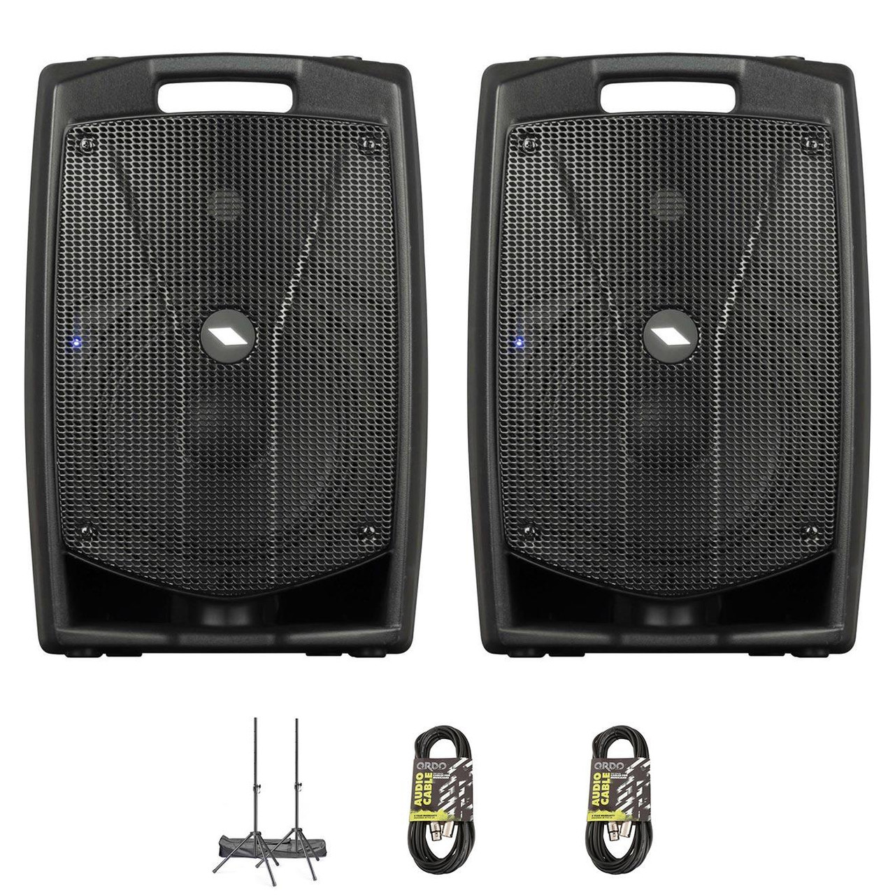 Proel V8PRO Active Speaker Bundle with Stands and Cables Proel V8PRO Active Speaker Bundle with Stands and Cables