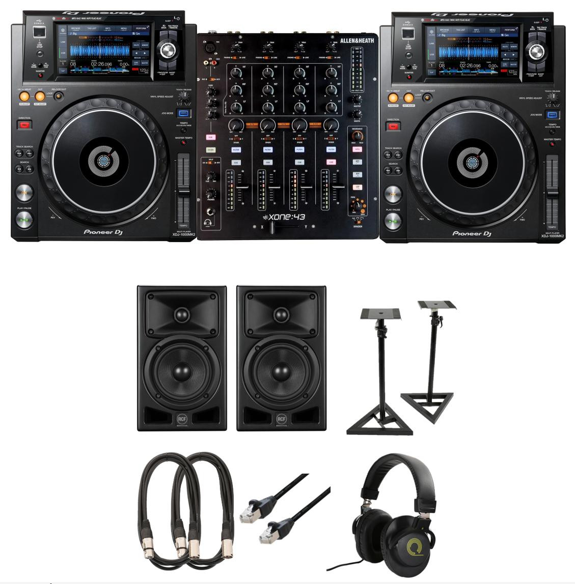 Pioneer XDJ-700 DJ Deck & Allen & Heath XONE43 Speaker Bundle