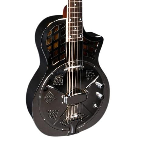Johnson 994E Electro Acoustic Cutaway Resonator in Polished Nickel