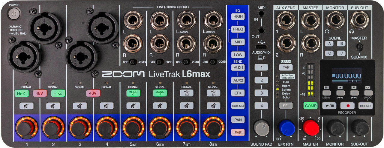 Zoom L6Max LiveTrak 10-Track Digital Mixer / Recorder Zoom L6Max LiveTrak 10-Track Digital Mixer / Recorder