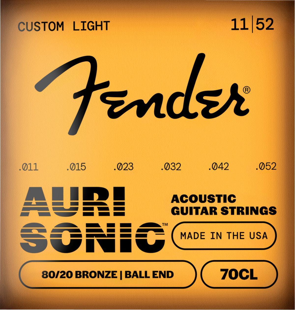 Fender AuriSonic 70 80/20 Bronze Acoustic Guitar Strings 11-52 Fender AuriSonic 70 80/20 Bronze Acoustic Guitar Strings 11-52