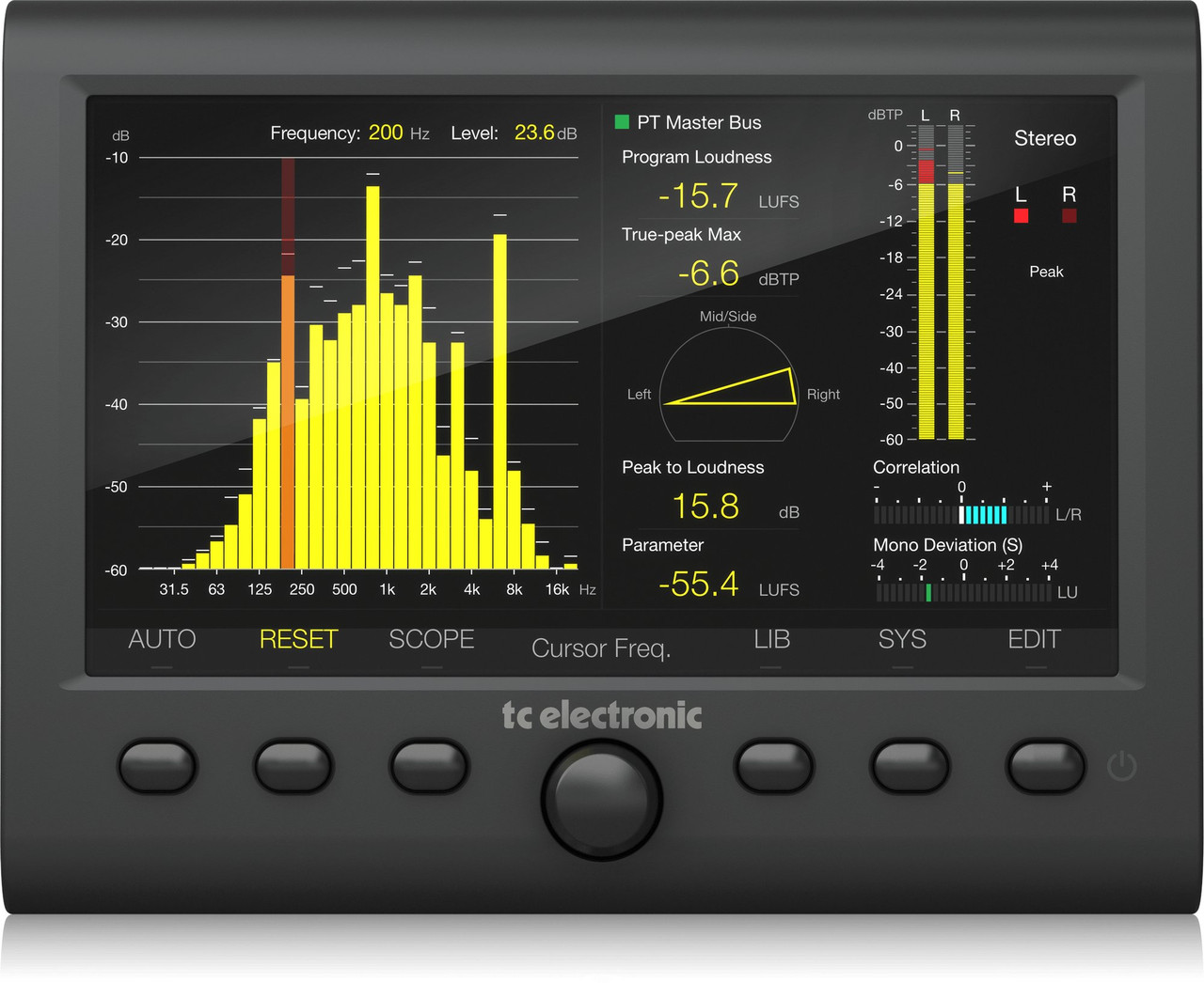 TC Electronic Clarity M Stereo - Audio Meter with 7" High Resolution Display and USB Connection for Plug-In Metering
