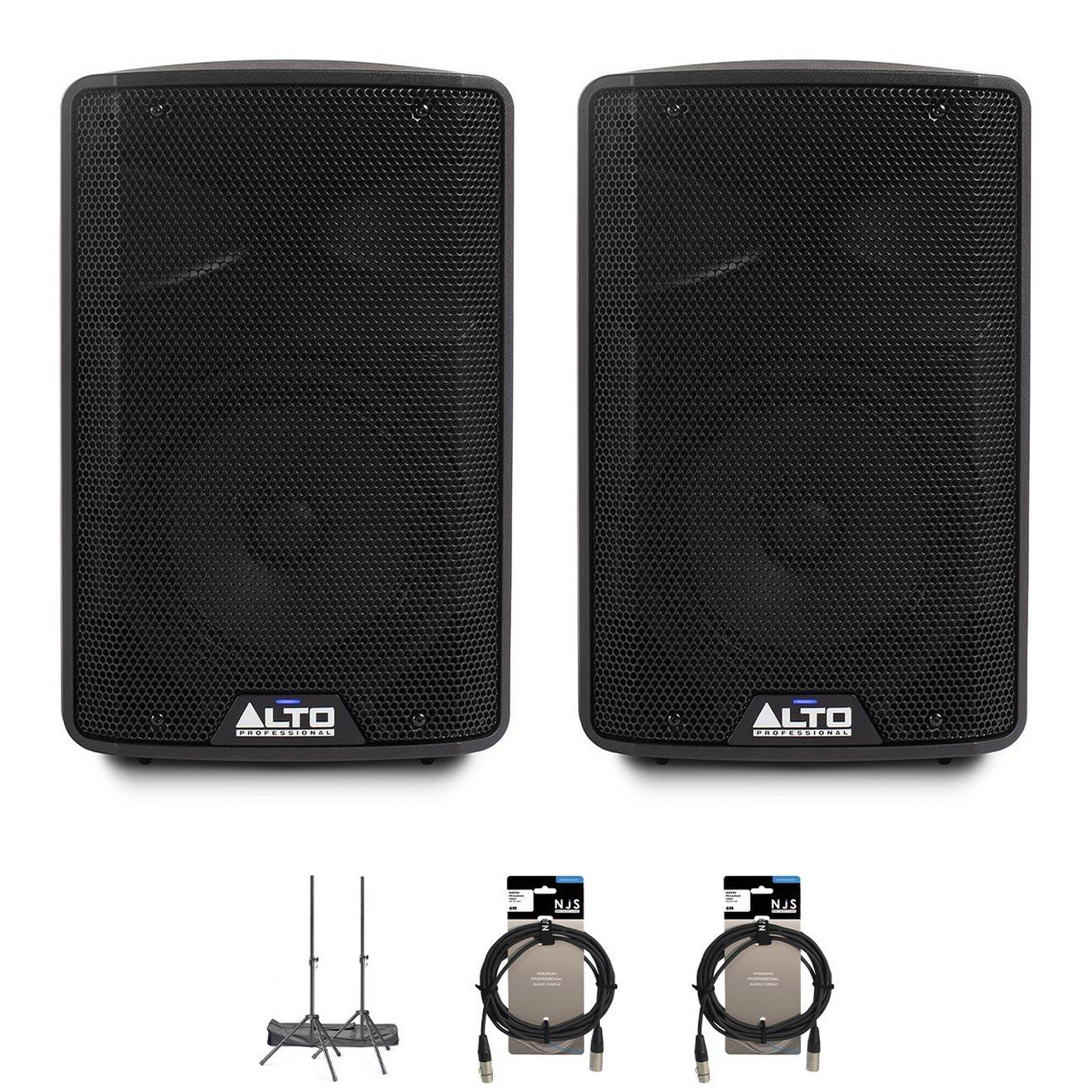 Alto TX408 Active 8" PA Speaker Bundle With Cables & Stands Alto TX408 Active 8" PA Speaker Bundle With Cables & Stands