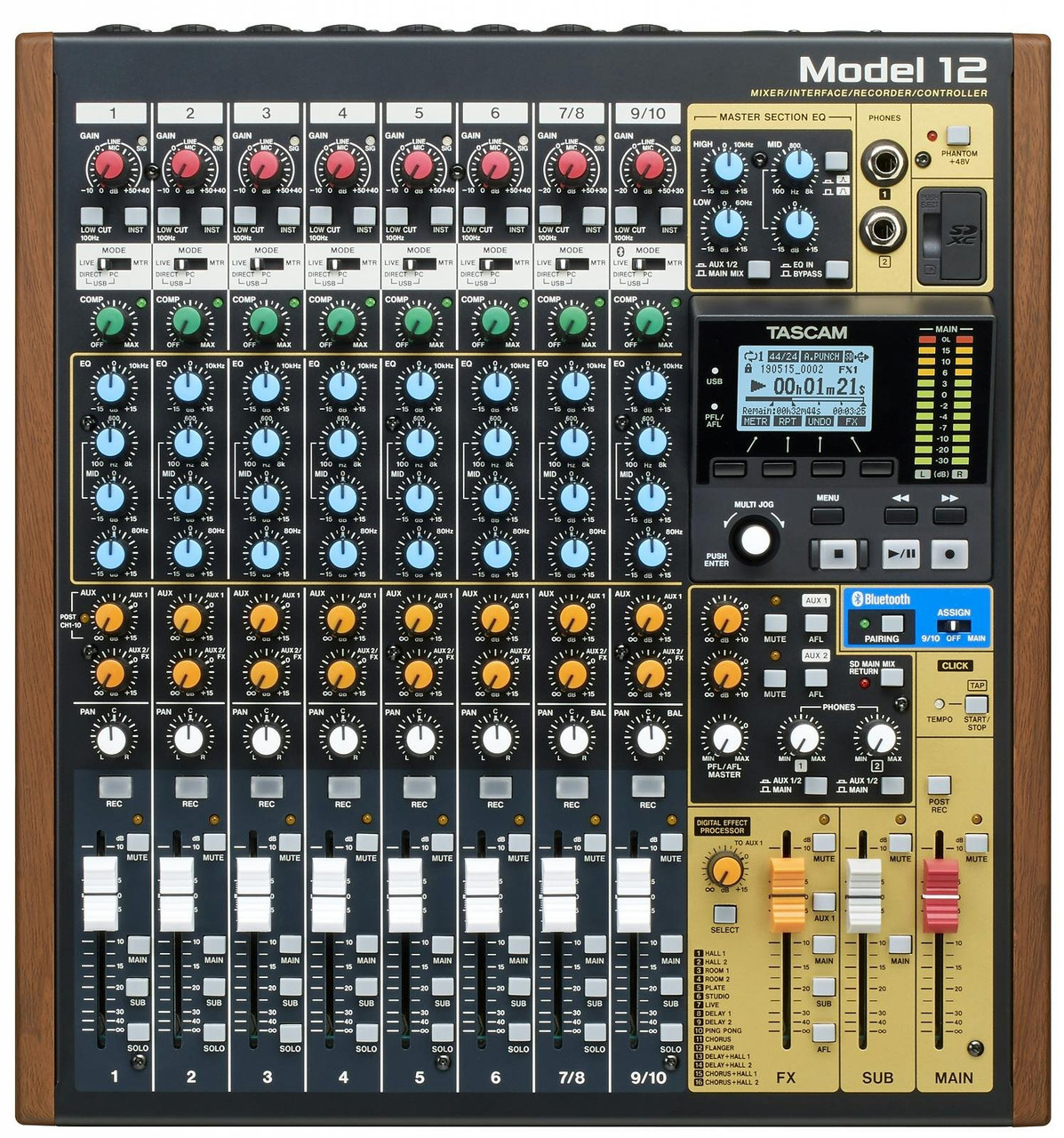 Tascam Model 12 - 10-Channel Analogue Mixer With 12-Track Digital Recorder & USB Interface Tascam Model 12 - 10-Channel Analogue Mixer With 12-Track Digital Recorder & USB Interface