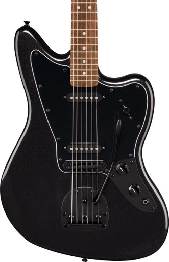 Squier FSR Affinity Jaguar in Metallic Black w Matching Headtock