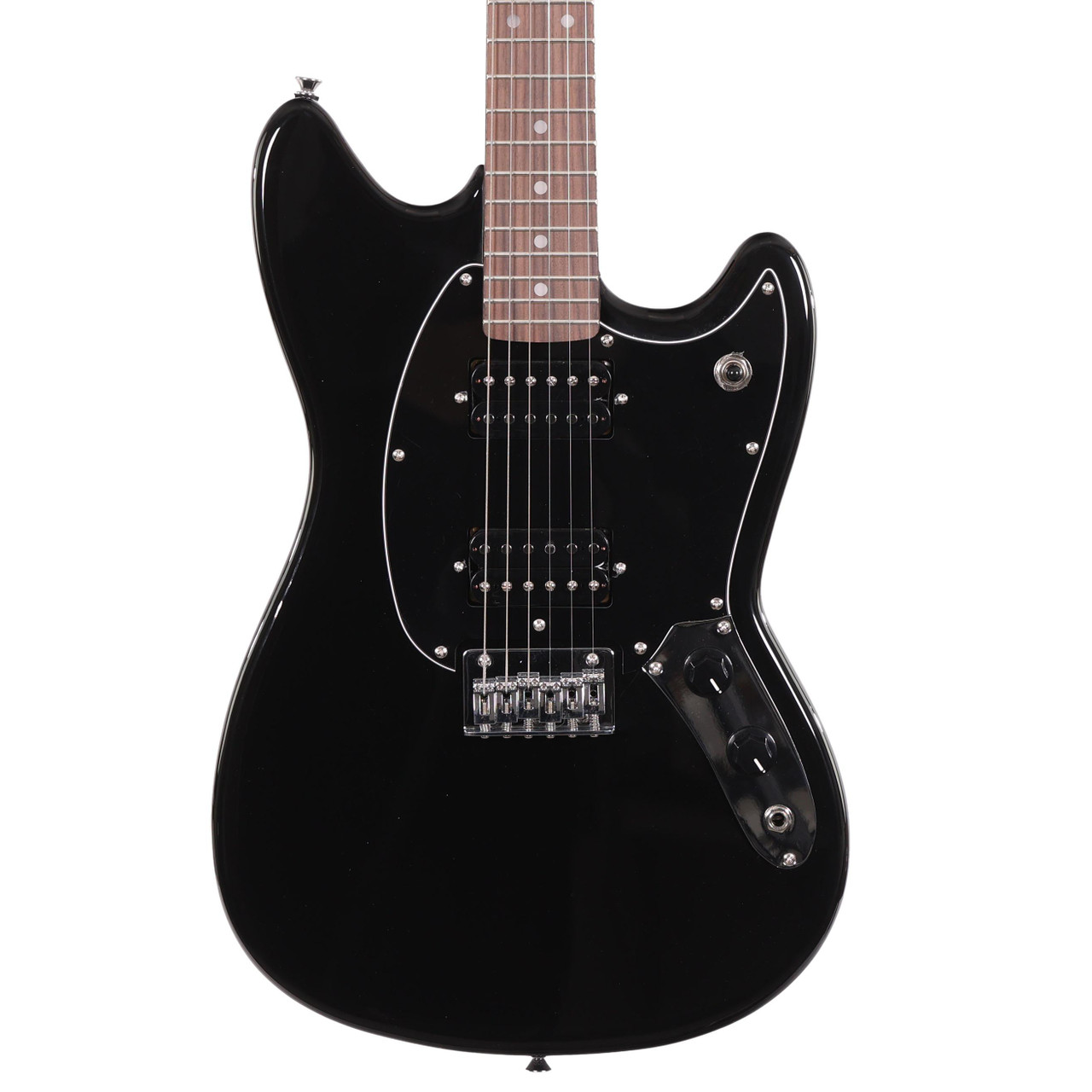 EastCoast MS1 Short Scale Electric Guitar in Black with Rosewood Fretboard