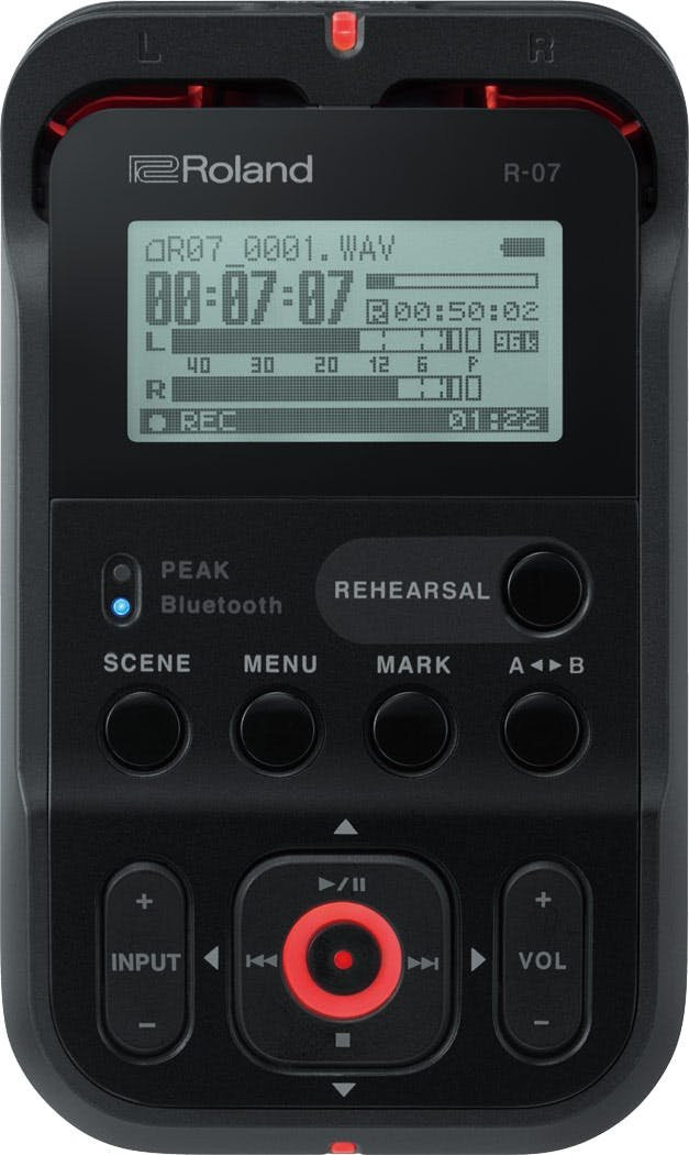 Roland R-07 High-Resolution Portable Audio Recorder in Black Roland R-07 High-Resolution Portable Audio Recorder in Black