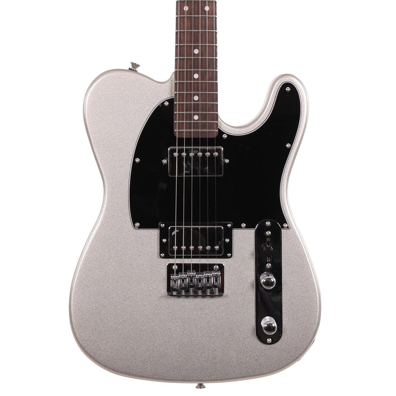 EastCoast T2 Dual Humbucker Electric Guitar in Slick Silver with Rosewood Fretboard