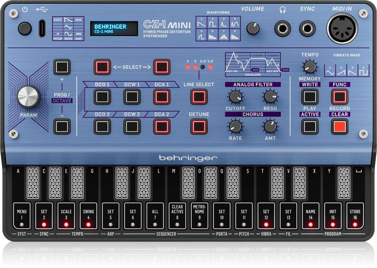 Behringer CZ-1 Mini Portable 3-Voice Hybrid Phase Distortion Synthesizer Behringer CZ-1 Mini Portable 3-Voice Hybrid Phase Distortion Synthesizer
