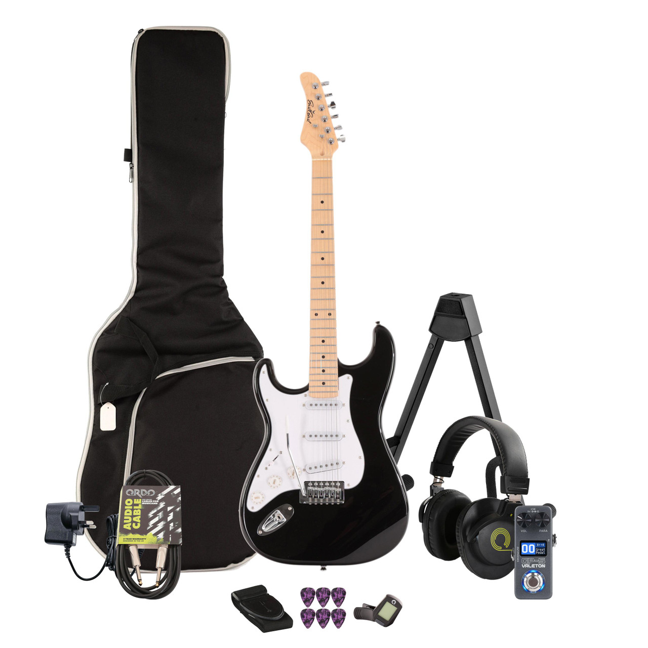 EastCoast ST1 Left Handed Electric Guitar in White Multi-FX & Modelling Bundle with Accessories EastCoast ST1 Left Handed Electric Guitar in White Multi-FX & Modelling Bundle with Accessories