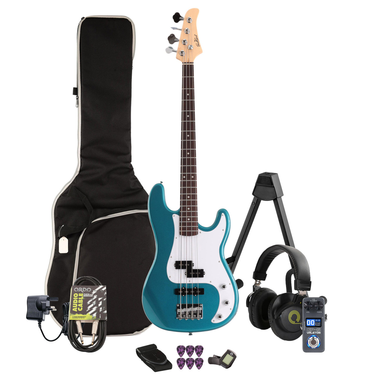 EastCoast PJ4 Bass Guitar in Lake Placid Blue Multi-FX & Modelling Bundle with Accessories EastCoast PJ4 Bass Guitar in Lake Placid Blue Multi-FX & Modelling Bundle with Accessories