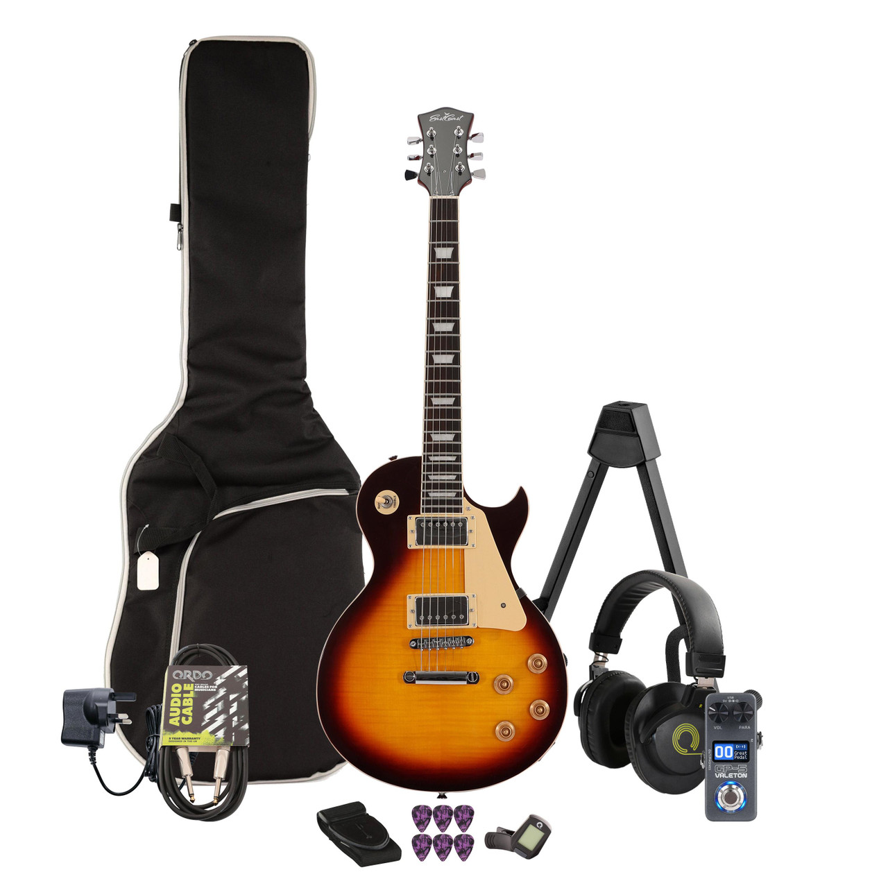 EastCoast L1 Electric Guitar in Vintage Sunburst Multi-FX & Modelling Bundle with Accessories EastCoast L1 Electric Guitar in Vintage Sunburst Multi-FX & Modelling Bundle with Accessories