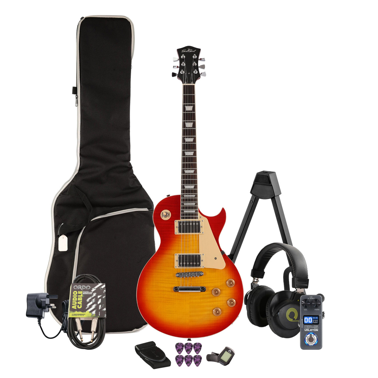 EastCoast L1 Electric Guitar in Cherryburst Multi-FX & Modelling Bundle with Accessories EastCoast L1 Electric Guitar in Cherryburst Multi-FX & Modelling Bundle with Accessories
