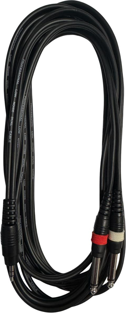 Ordo 3.5mm TRS Jack - Twin 6.3mm Mono Jack - 5M Ordo 3.5mm TRS Jack - Twin 6.3mm Mono Jack - 5M