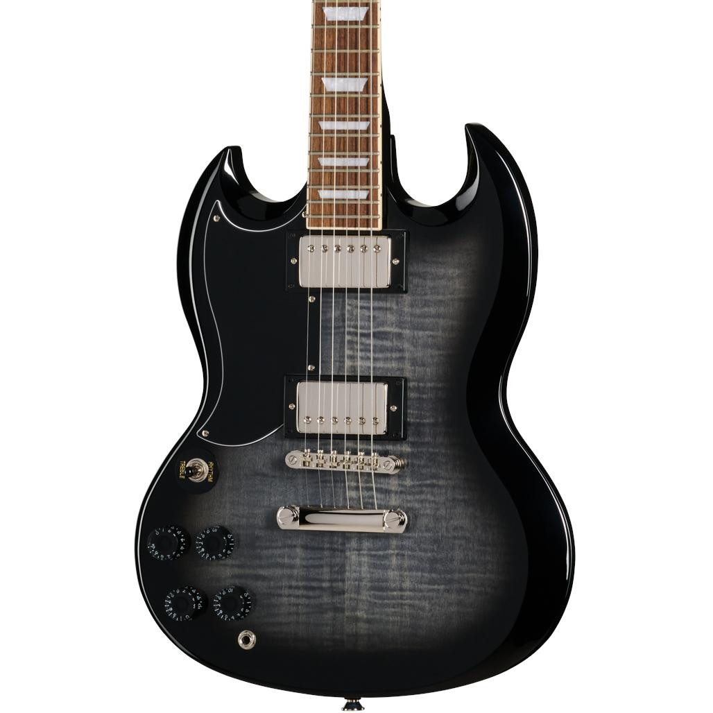 Epiphone Inspired by Gibson SG Tribute Plus Left Handed Electric Guitar in Ebony Burst