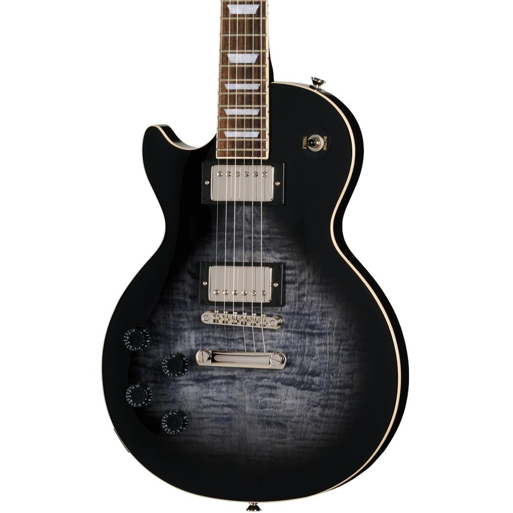 Epiphone Inspired by Gibson Les Paul Tribute Plus Left Handed Electric Guitar in Transparent Ebony Burst